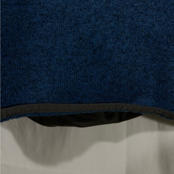 L.L. Bean Men’s Large Snap Fleece Pullover Blue Heather Quarter Button Collar - Picture 4 of 5